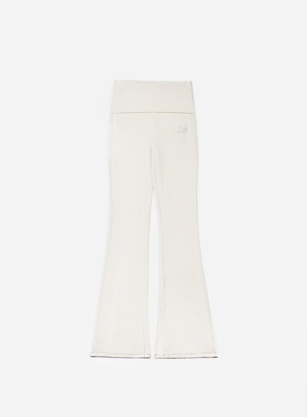 [w-pts24-055] Beyond Soft Fold Over Bootcut Pants - Cream