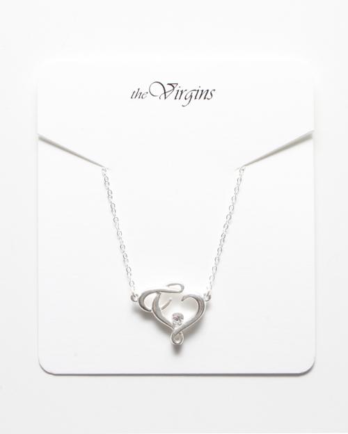 silver heart logo choker(925 silver)