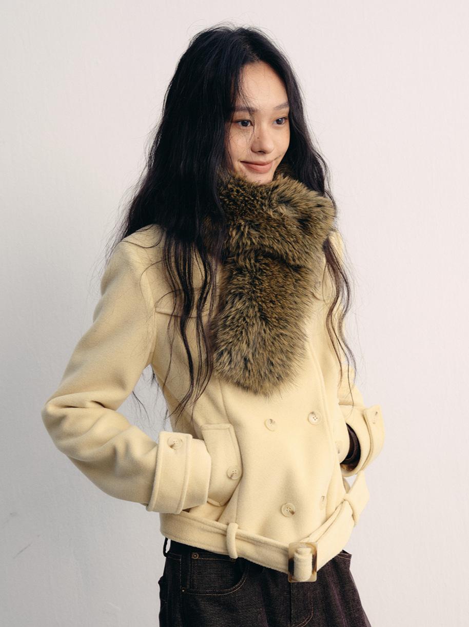 lvetong Belted Double-Breasted Coat