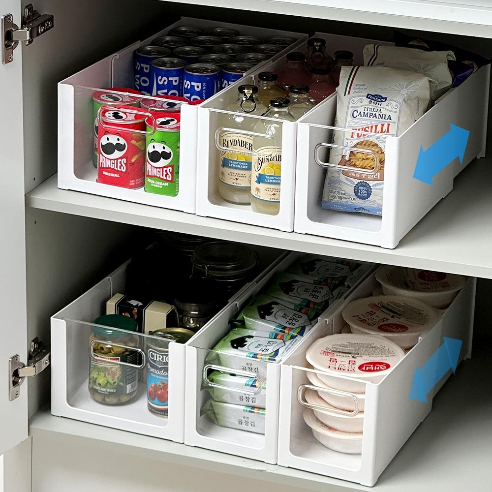 빈틈제로 길이조절 투명 팬트리 정리함 4sizes