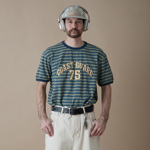 [TRAILWEAR] 인디고 스트라이프 링거 티셔츠 인디고_FR2KT81U