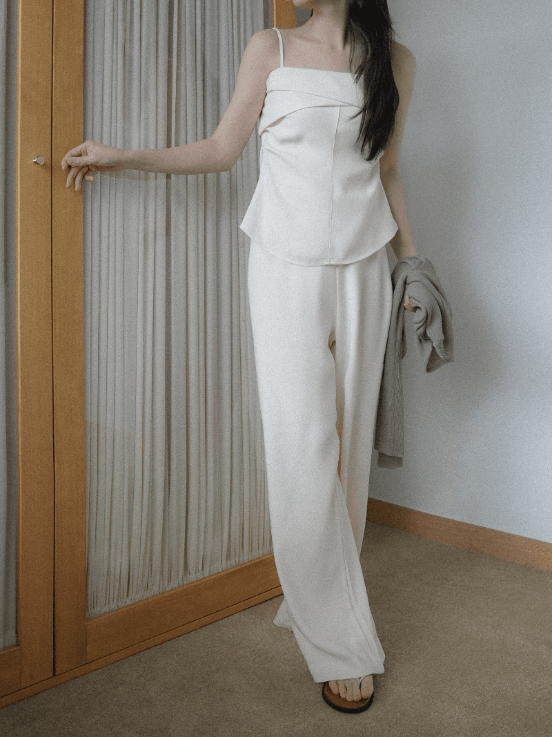 123앙드트와 [NouArté] 벨르 셋업 밴딩 슬랙스 (아이보리)