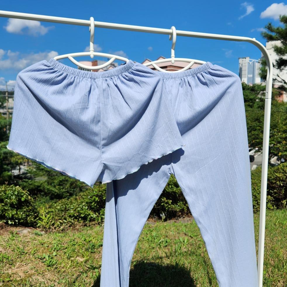 쁘렌디 [단독][직진🚀/빅사이즈] 가디건 3피스 잠옷 반팔 반바지 긴바지 파자마 홈웨어 세트