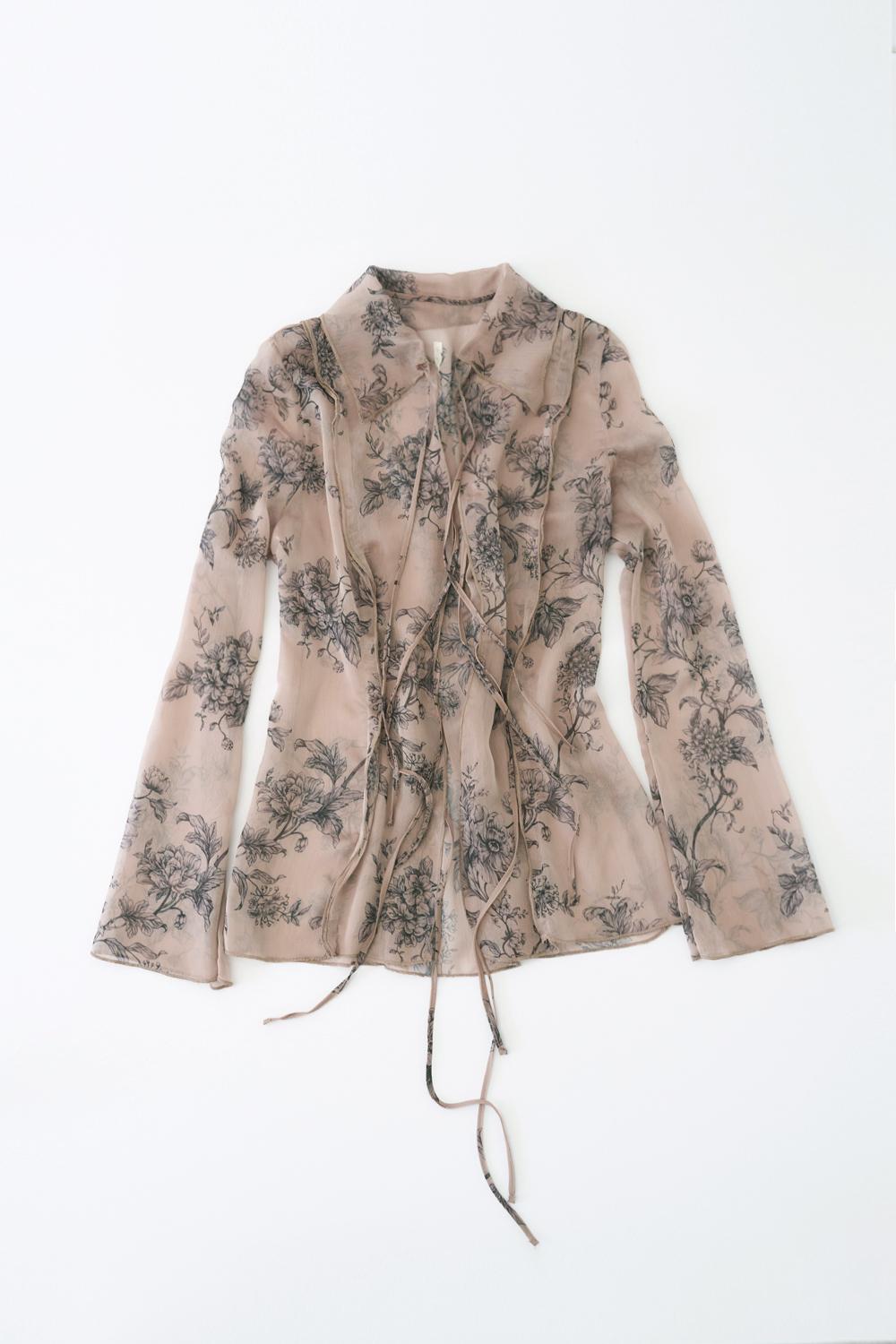 Floral chiffon blouse (Sand)