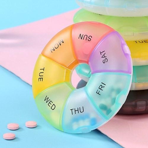 요일별 알약 케이스 휴대용 여행용품 약통 약소분통 장거리 여행