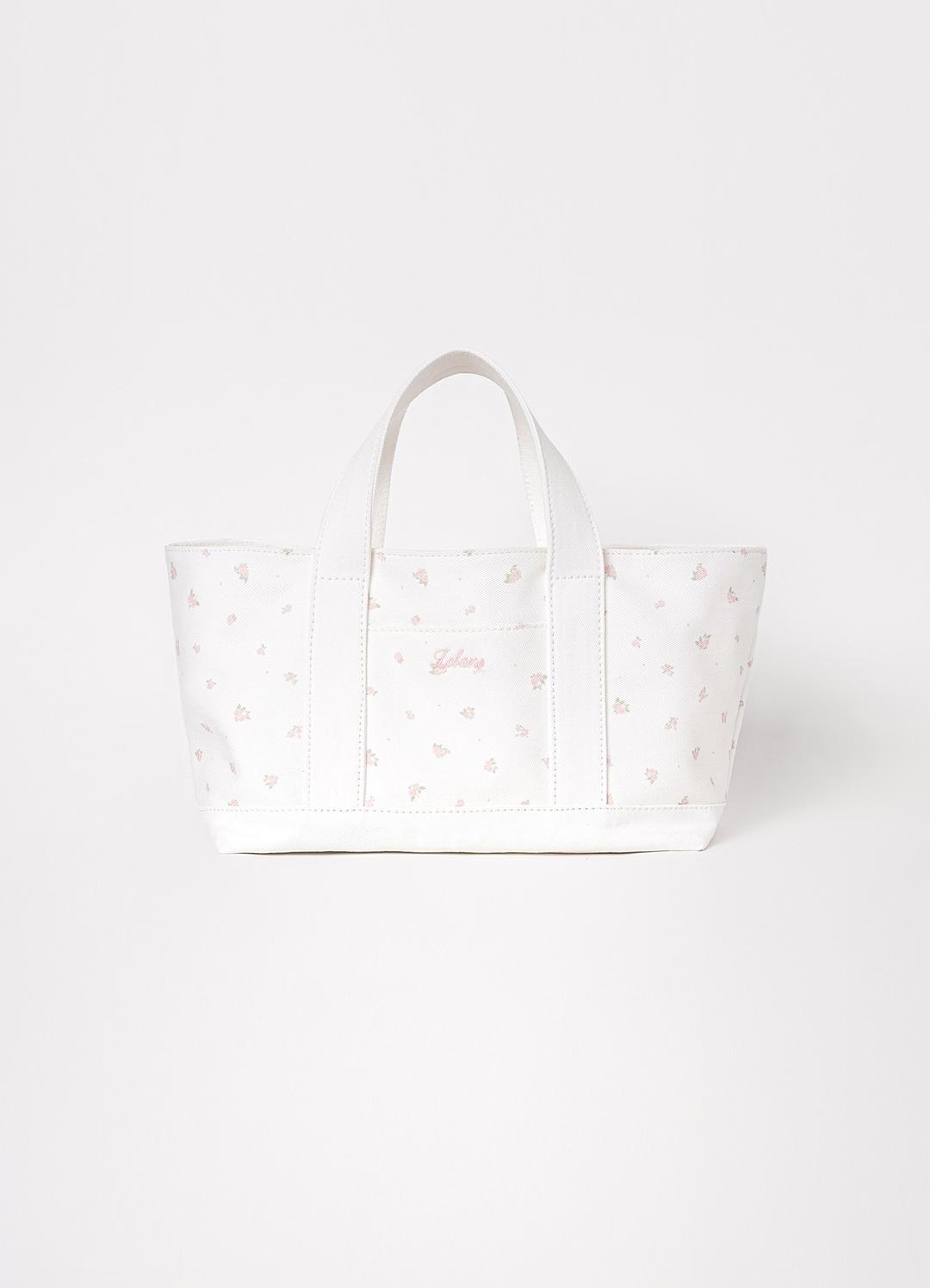 Floral Cotton Tote Bag(Pink)