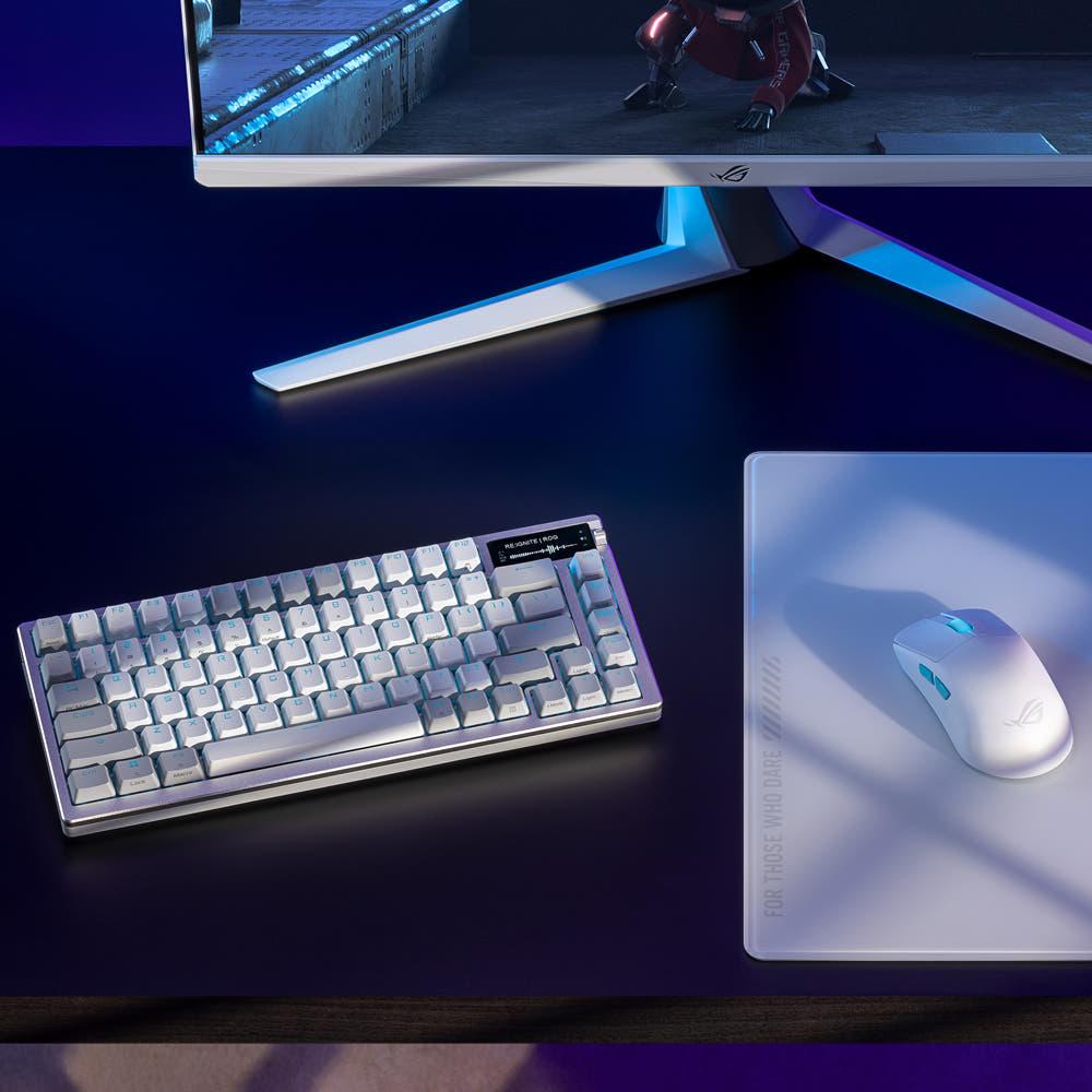 ASUS ROG AZOTH NX MoonLight White PBT 한글 무선 커스텀 키보드 