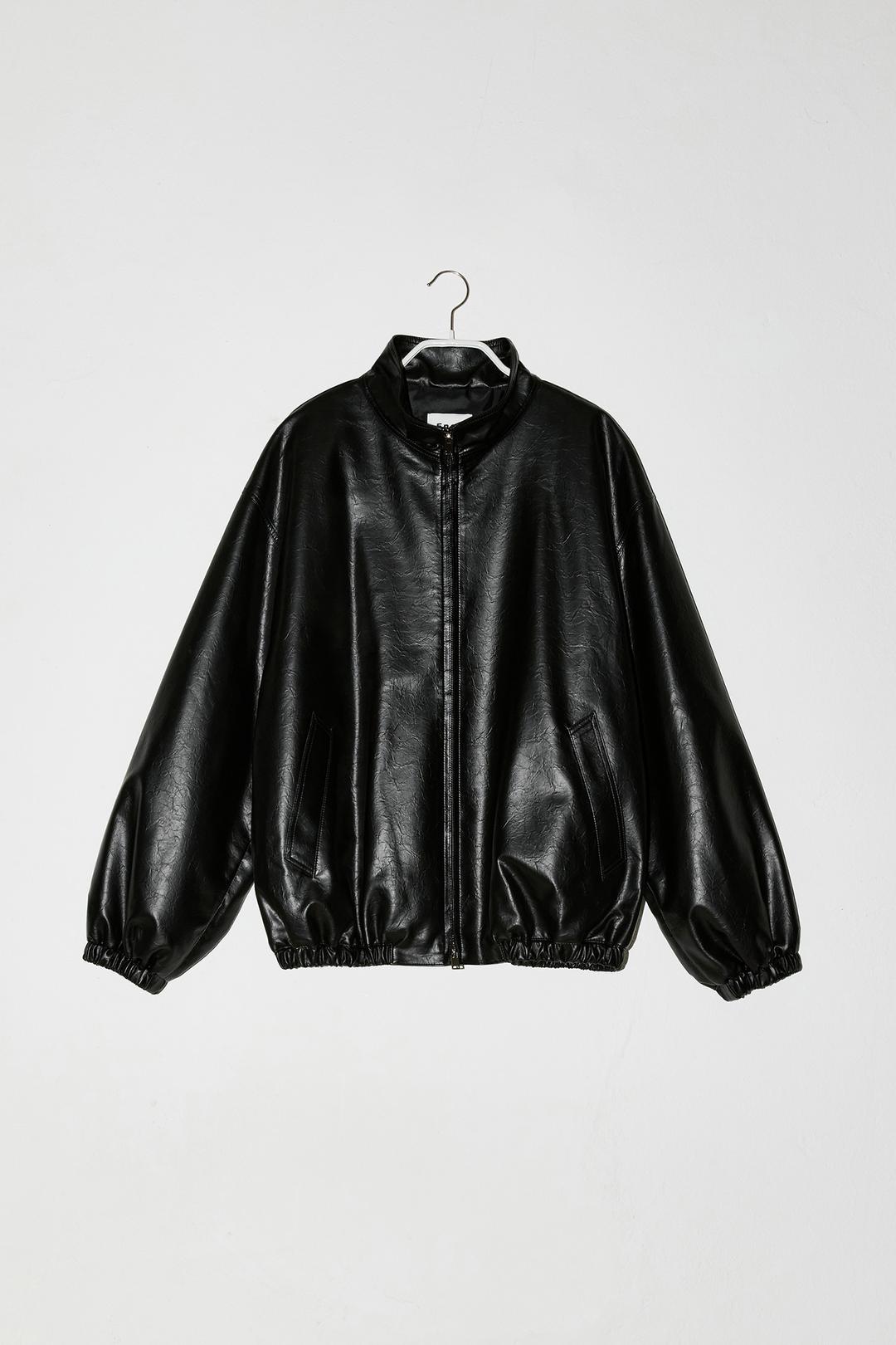 HIGH NECK LEATHER BLOUSON