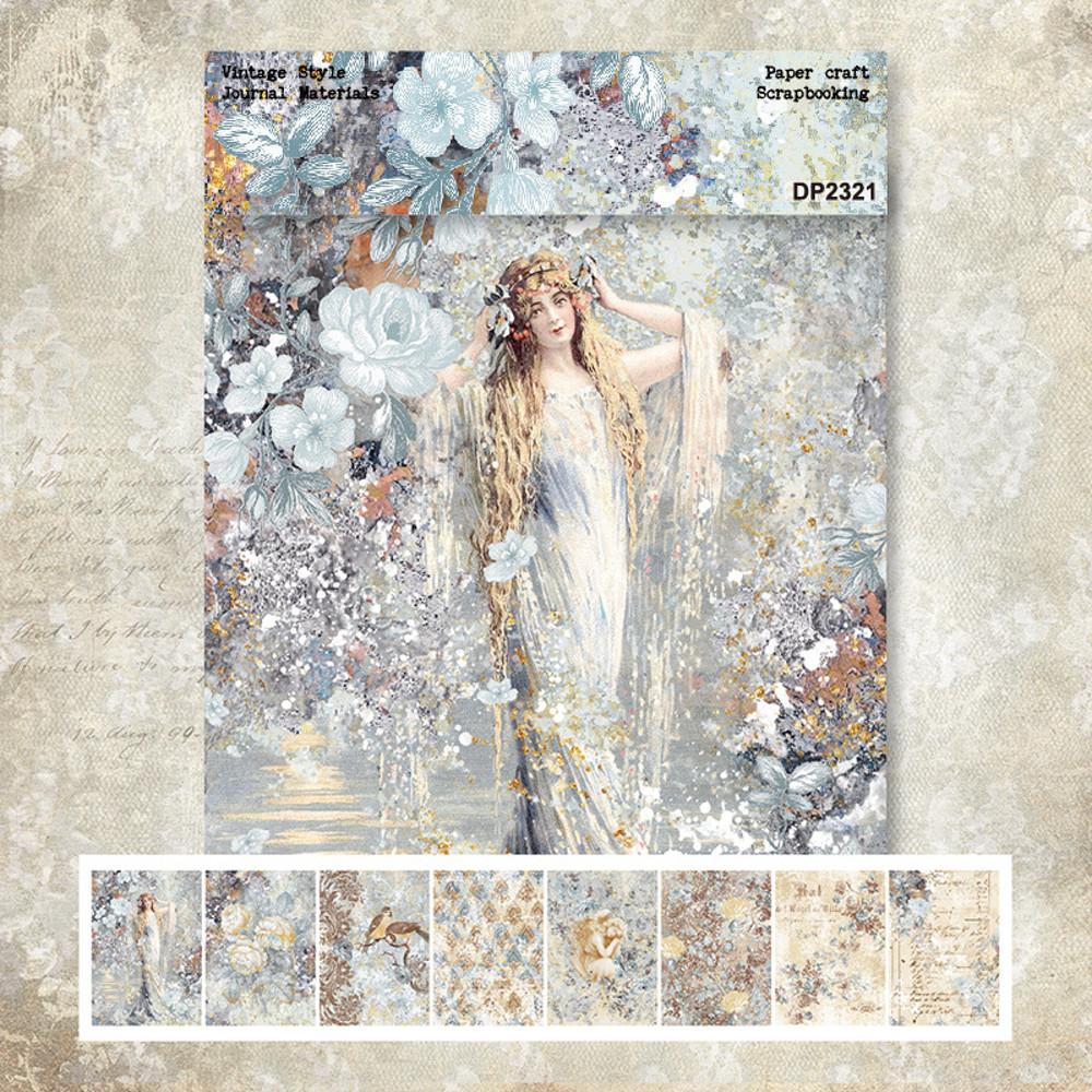 Panalisa 빈티지 다꾸 눈꽃 여왕 A5 배경지 12매