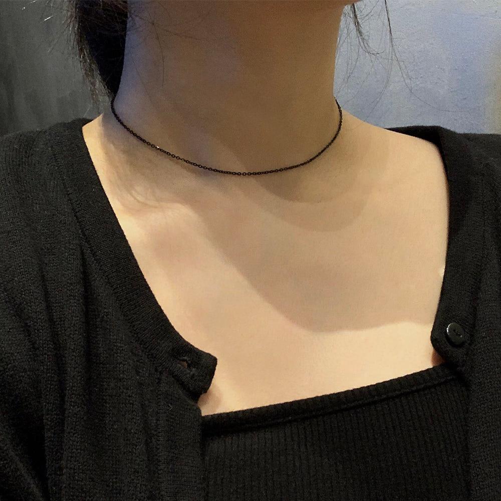 made 써지컬스틸 블랙 체인 초커 써지컬 목걸이 (2type/Black ball)