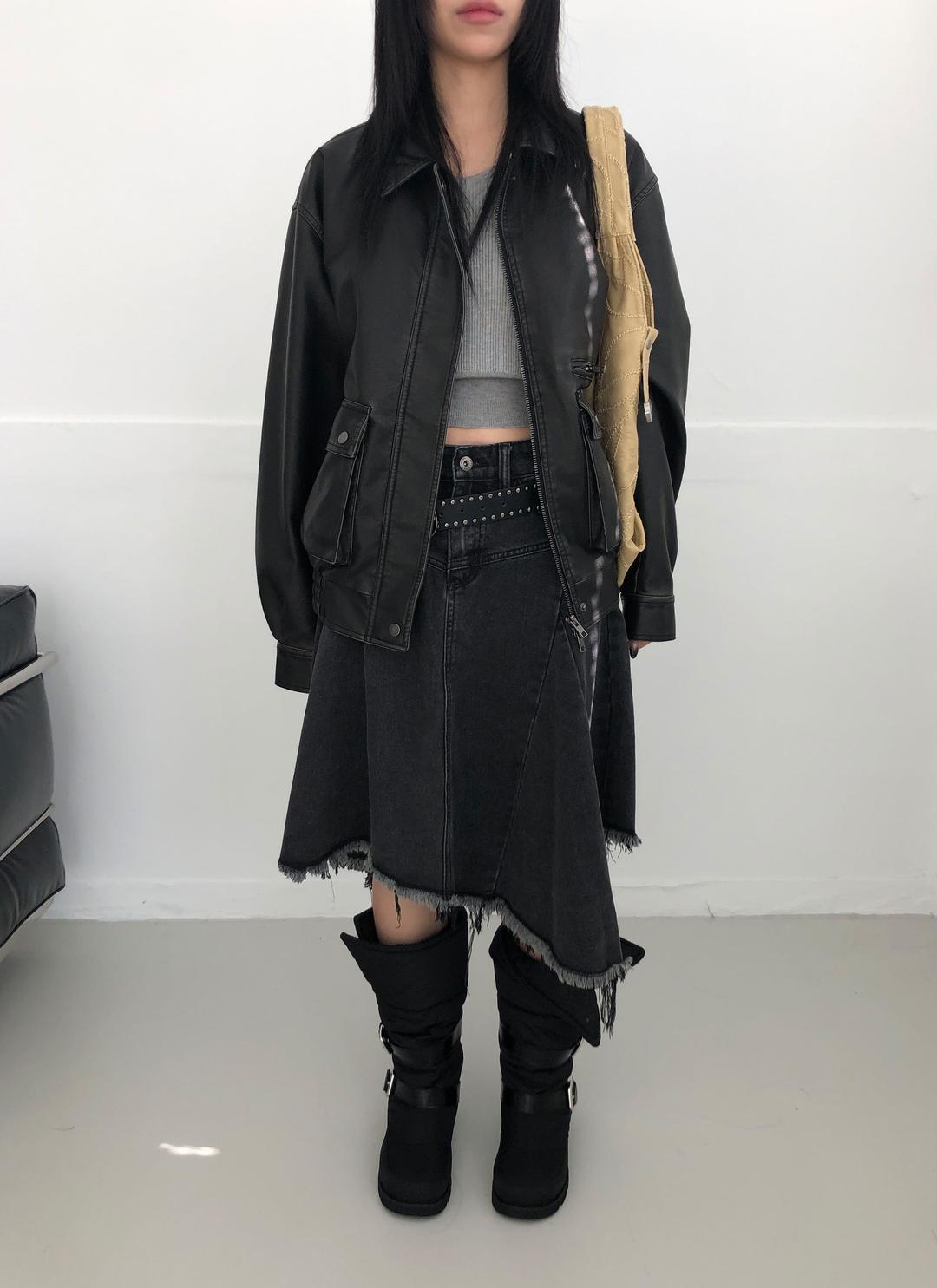 Washing leather jacket (2C)