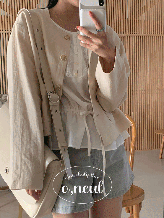 [o,neul] butter linen jk - 1color