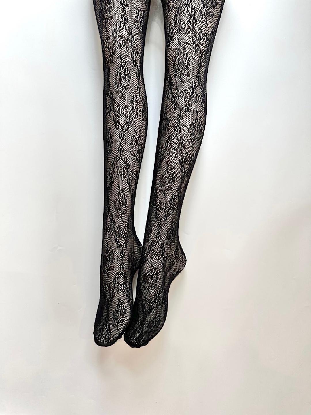 장미 레이스 팬티스타킹 망사 유발 여자 패션 타이즈