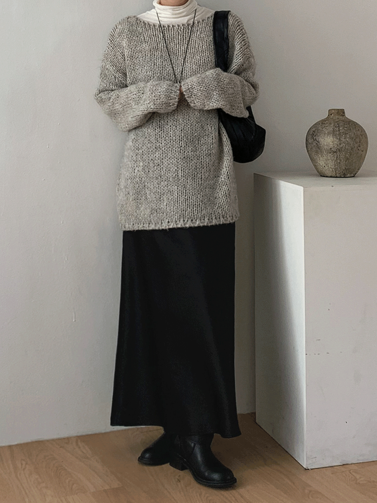 어리틀빗 eyelet satin long skirt (3color)