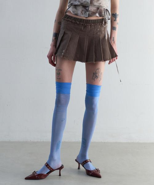 PLEATS SKIRT PANTS [BROWN]