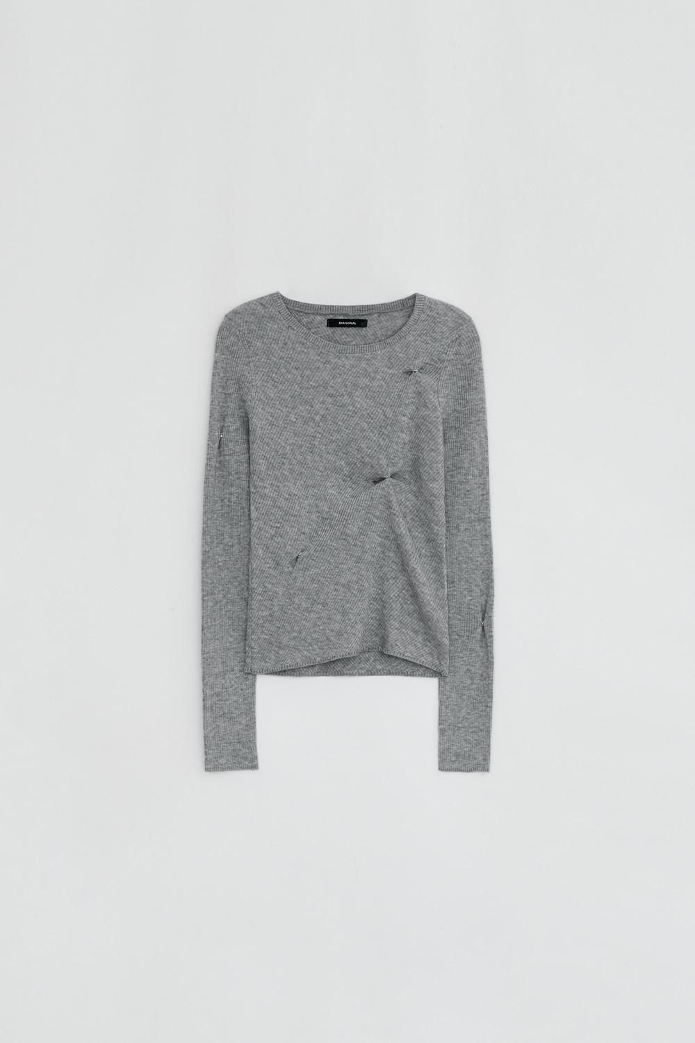 SLIM RIBBED SNAP KNIT