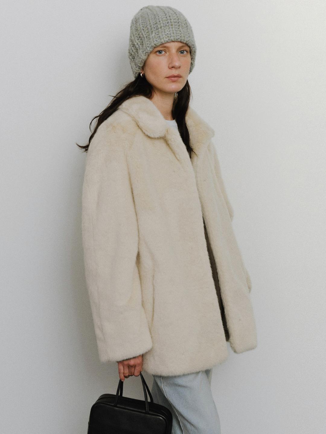 RE-ORDER / Chloe fur half jacket_Cream beige