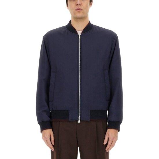 드리스반노튼 리브 커프스 앤 헴 지퍼 업 봄버 스타일 재킷 020522 1503509