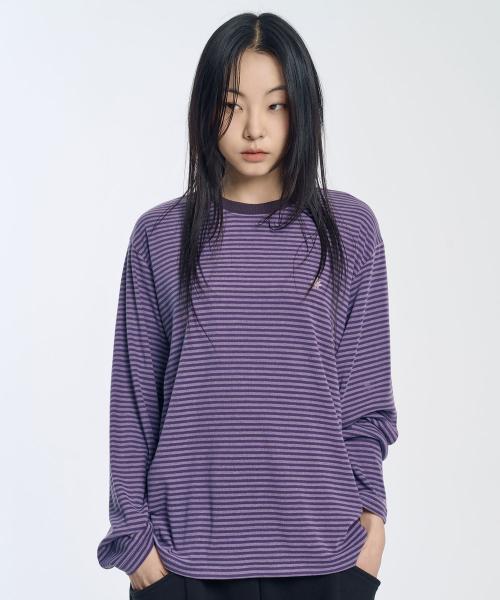 스트라이프 롱 슬리브_퍼플