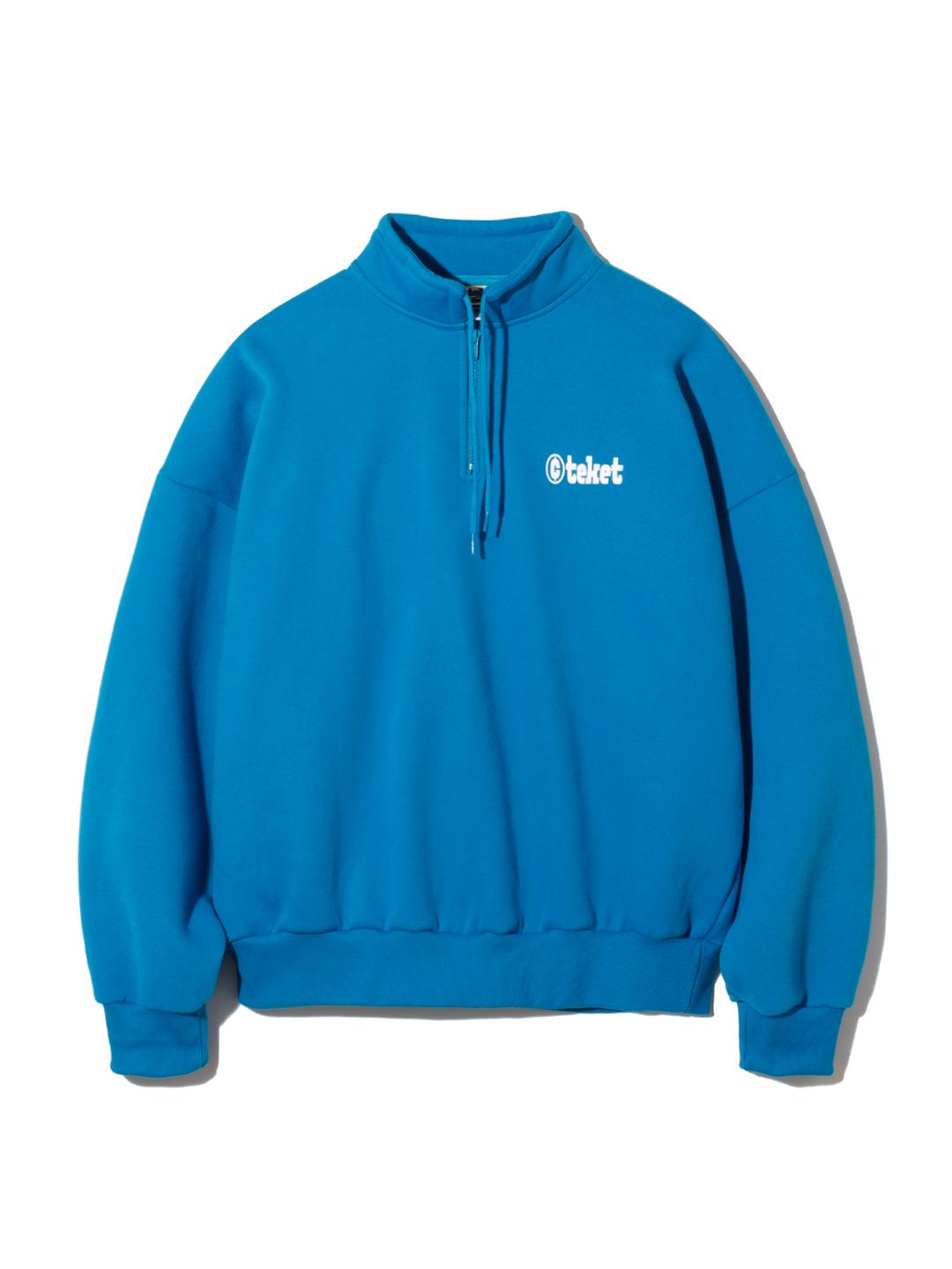 Team Half Zip-up Sweatshirt Blue