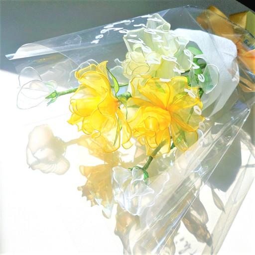 💛투명 노랑 장미 딥아트 기념일 선물 조화 꽃다발💛