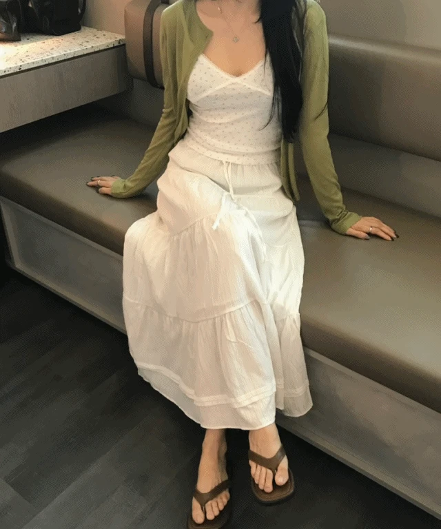 프릴 롱스커트(국내/핏보장)