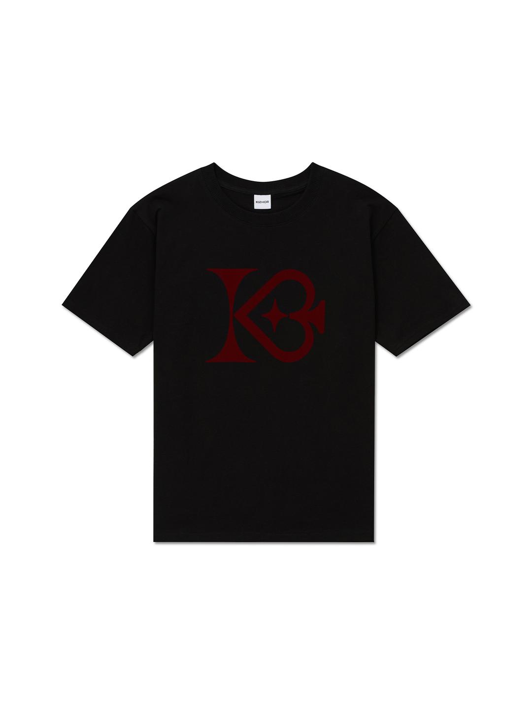 KISHOR 25ss Fluffy half sleeve T-shirts_BLACK-RED
