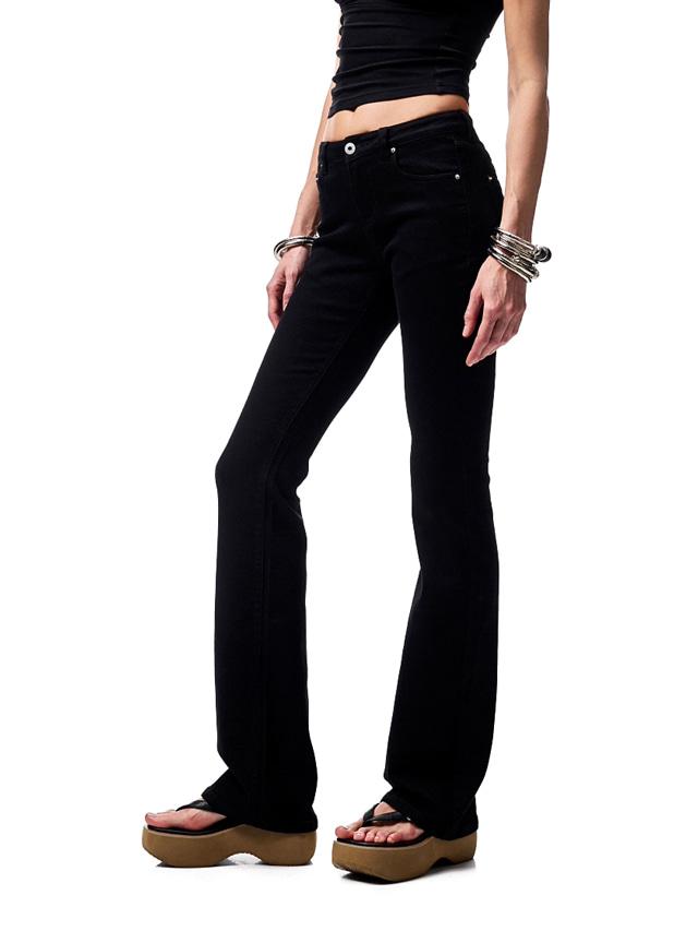 [1JINN STUDIO] Embroidered Denim Flare Pants