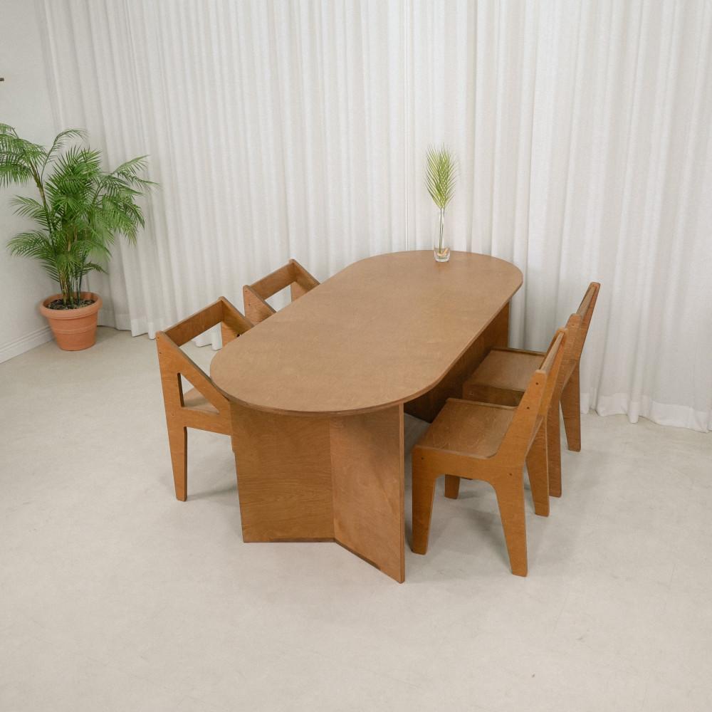 우드보이 이반 원목 사각 카페 테이블