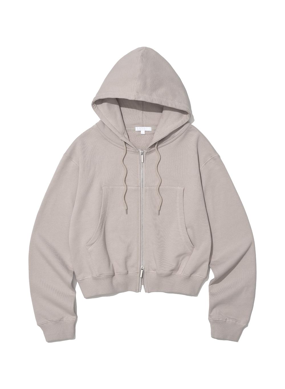 [WOMEN] PWC COTTON HOODIE ZIP-UP_ECRU