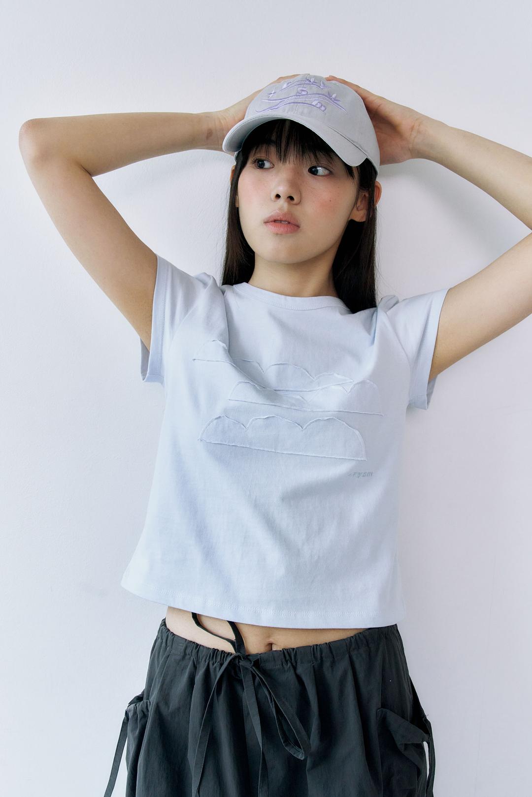 Cloud stitch t-shirt - Sky Blue
