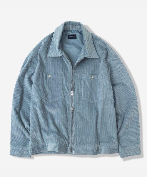 코듀로이 플랙 숏자켓 피치블루