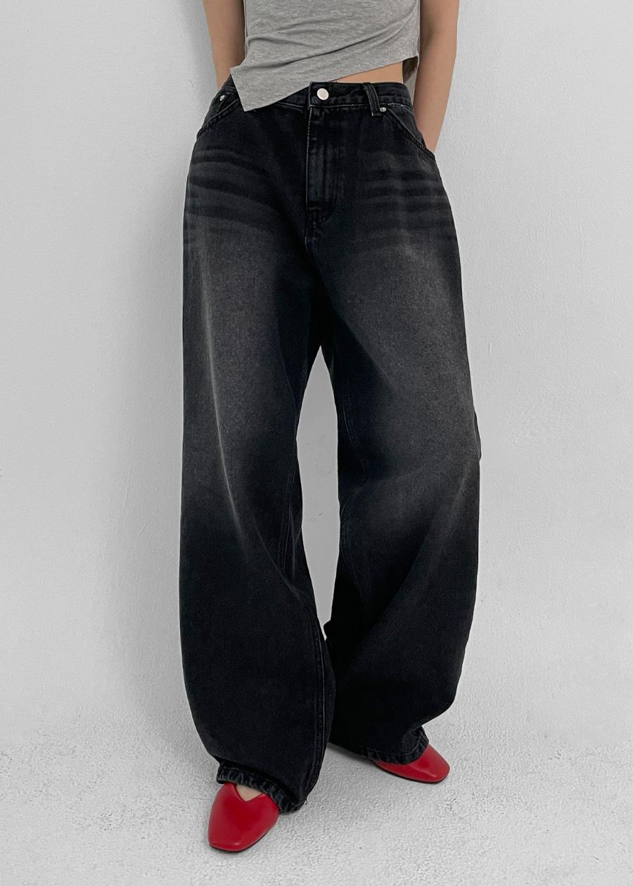 (UNISEX) 호웨잇 와이드 데님팬츠