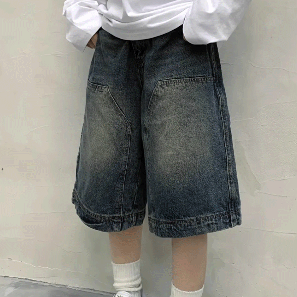 [힙무드/빈티지] 라나 7부 데님 하프 팬츠