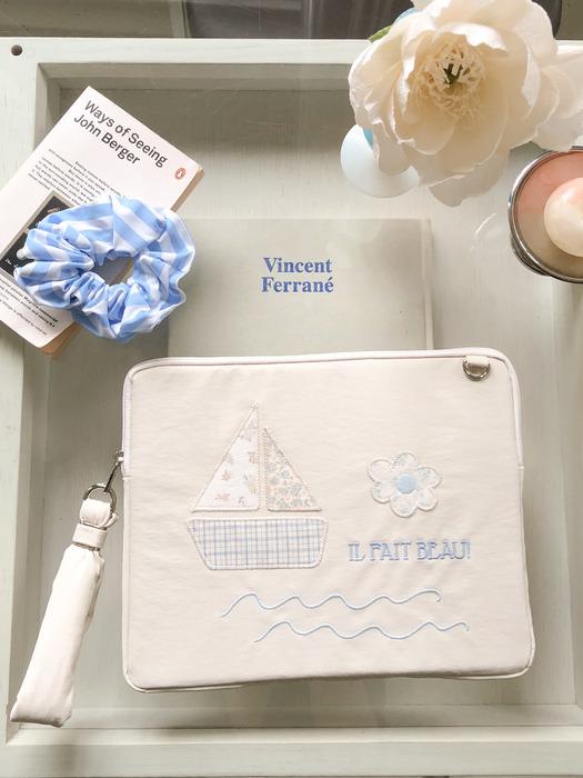 patchwork ipad / laptop pouch_il fait beau!