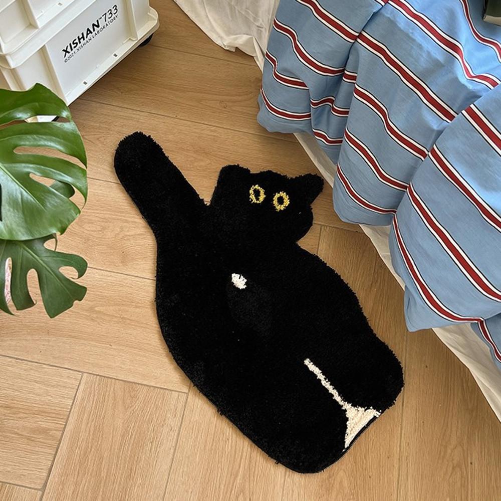 오르픽 검은 고양이 발매트 인테리어 미니 러그