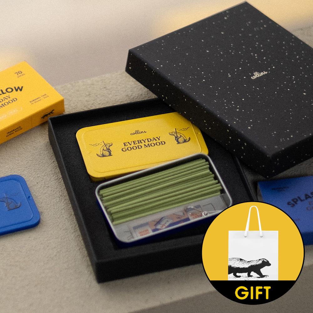 [선물포장] 콜린스 인센스 스틱 더블 세트(인센스 2팩+메세지 카드+기프트 백) 생일 결혼 집들이 이사 선물/인테리어 소품