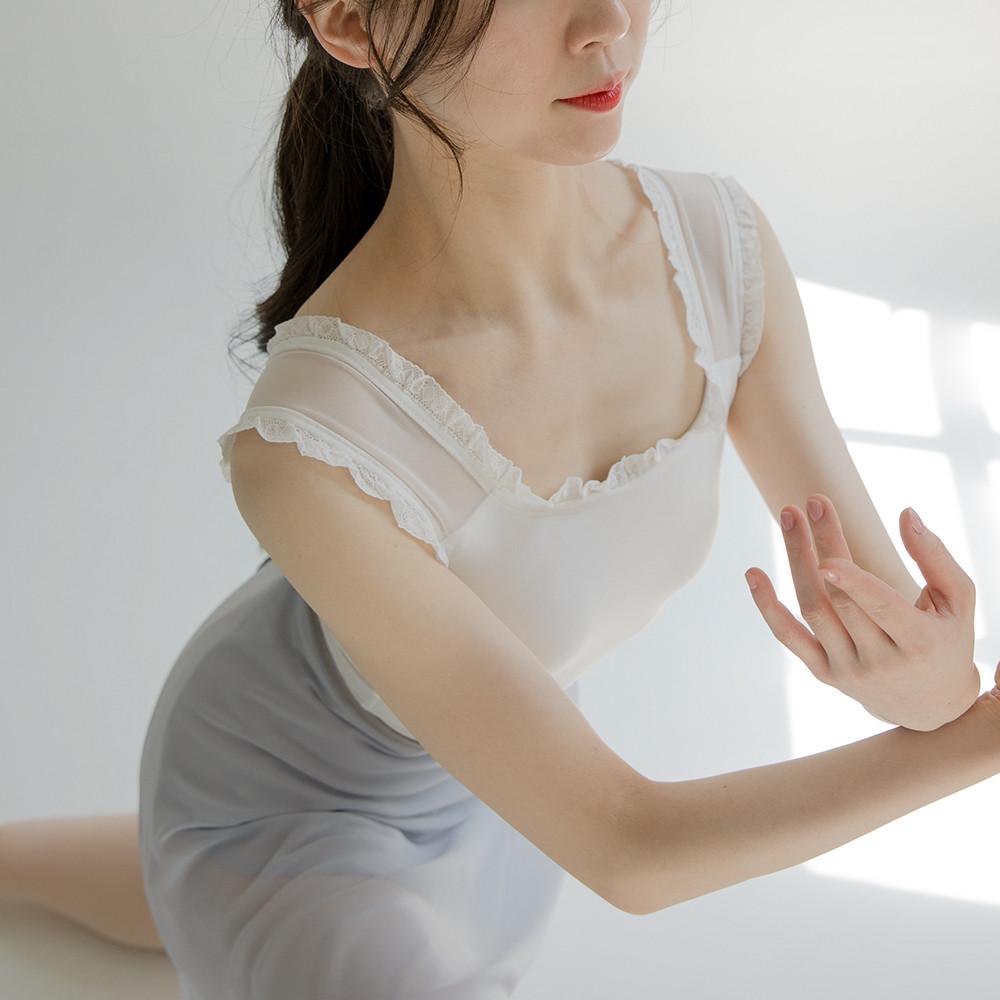 Lace Romantic 레오타드 3color 캐미솔 성인 발레복 슬리브리스 발레 모노키니