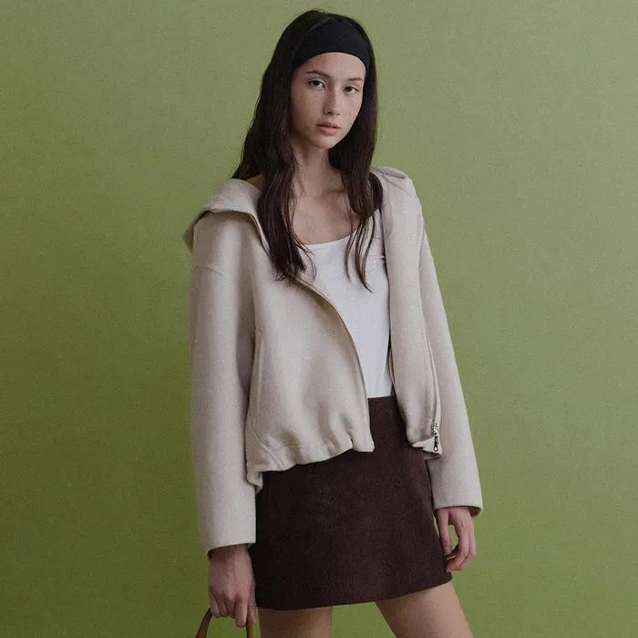 Blum Handmade Wool Half Coat (Cream Beige)