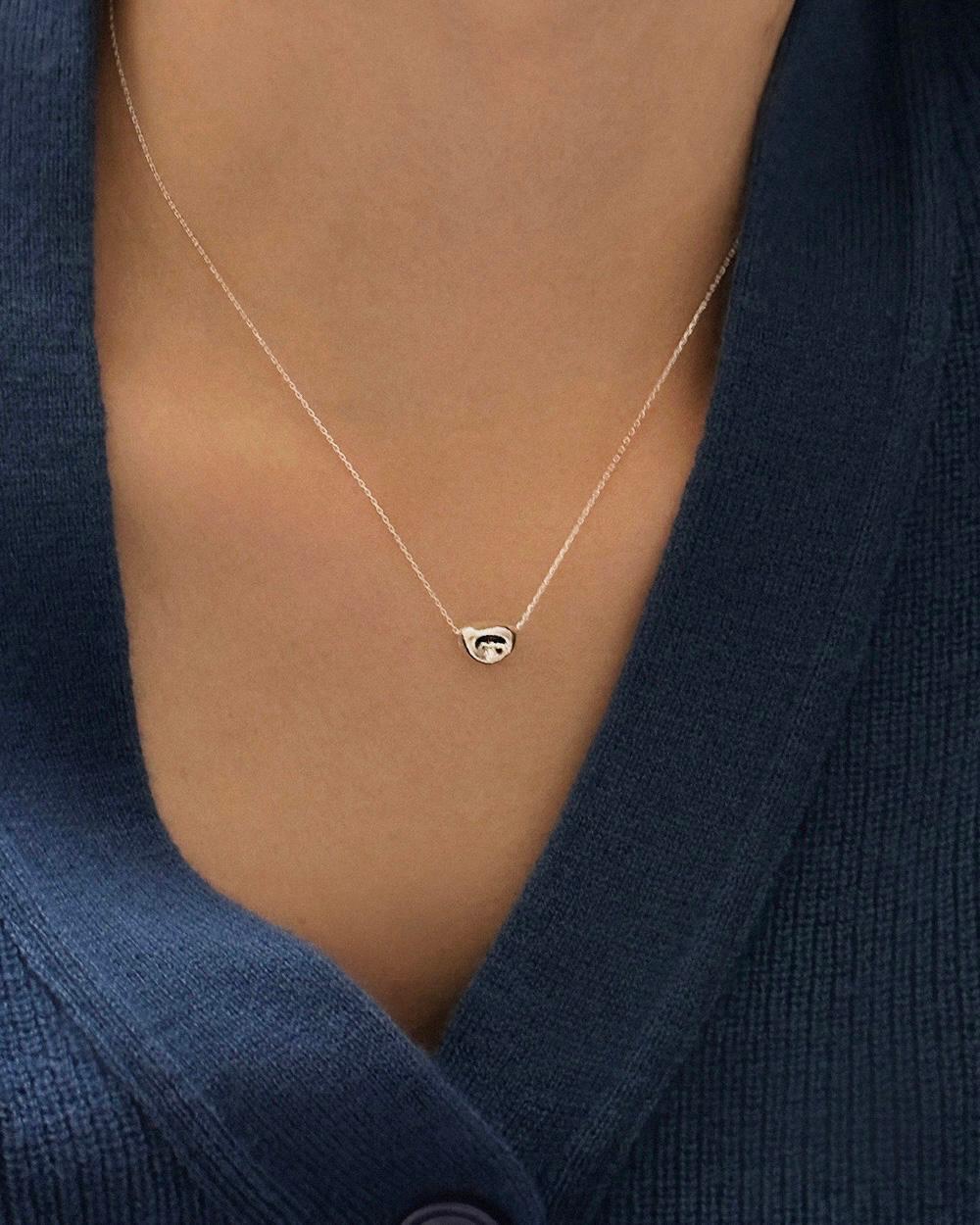 925 silver] N-164 / bean pendant necklace