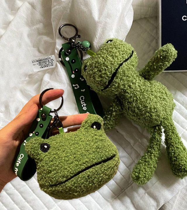 [1+1할인] 개굴개굴 뽀글이 개구리 인형 동전지갑 키링 에어팟 가방 열쇠고리 no.1407