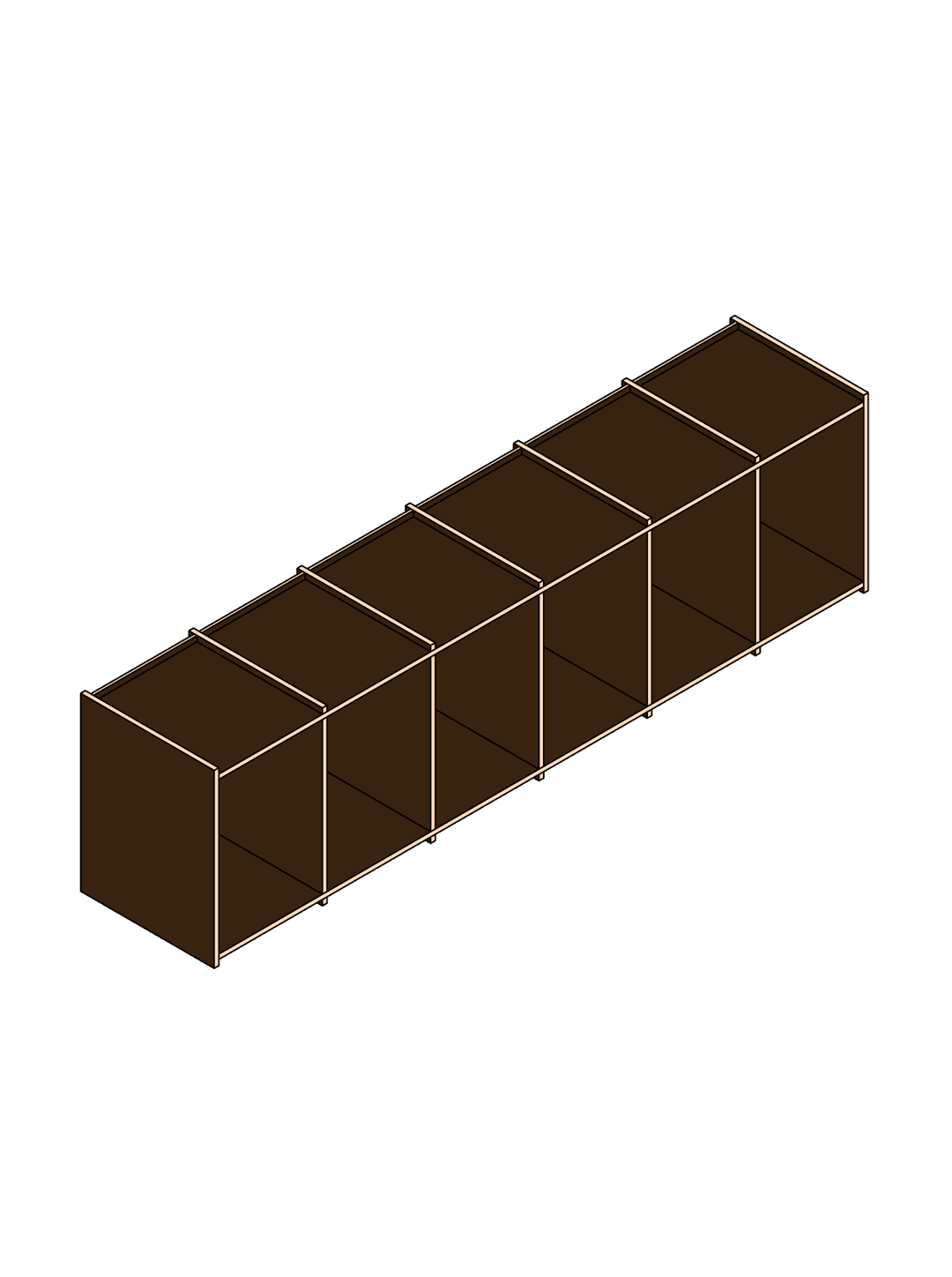 Color shelf 300 / dark brown / birch plywood