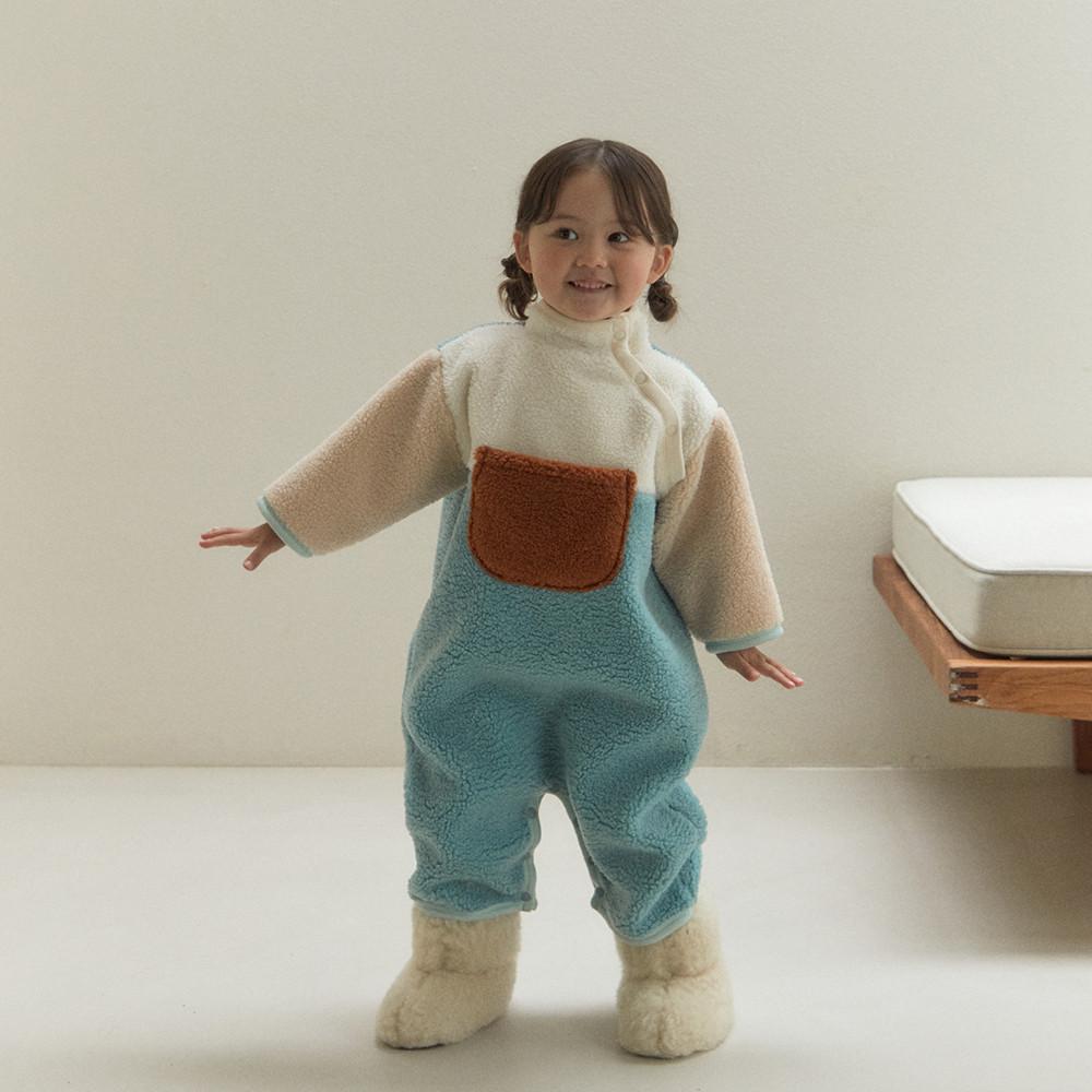 두두앤솜 컬러블럭 퍼 윈터 슈트