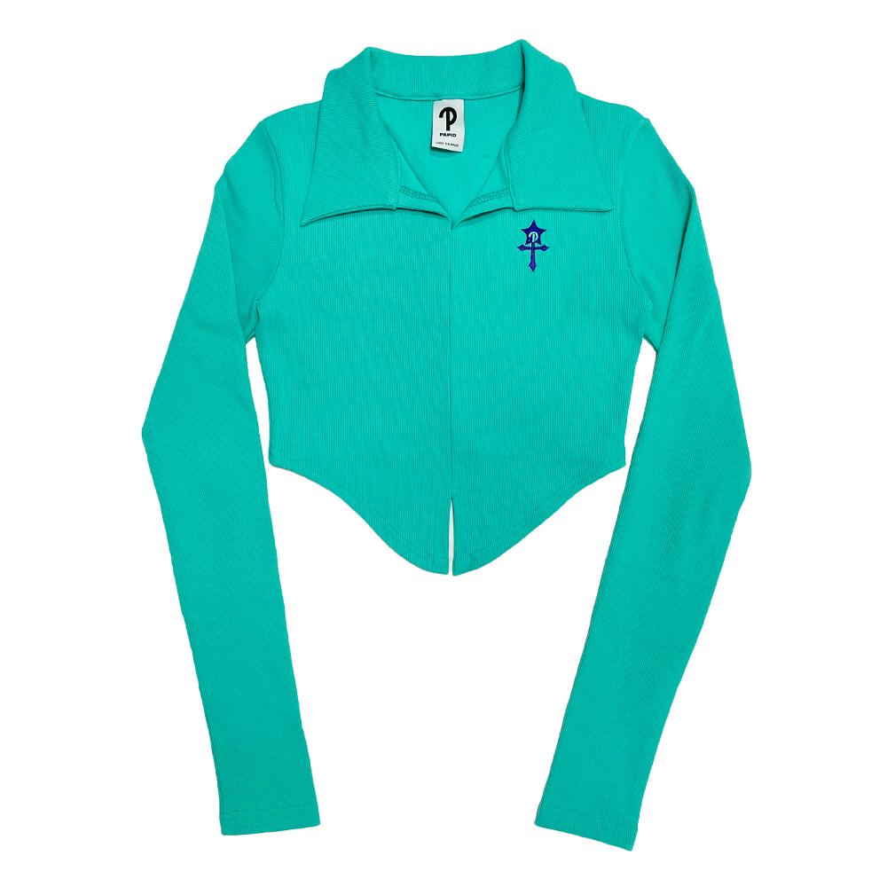 UNBALANCE CROPPED TOP_MINT