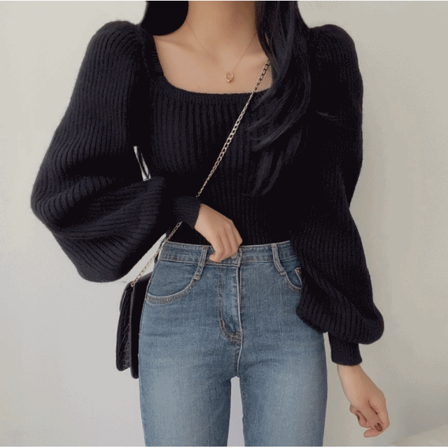 [울20/여리핏] 스퀘어 퍼프 블랑 니트 (5 color)