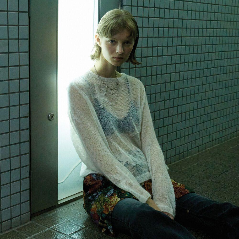 Star Mohair Knit Sweater_Ivory