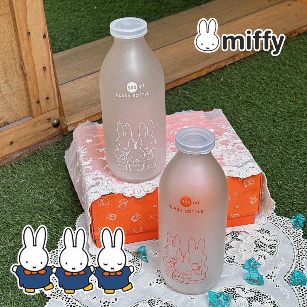 [Miffy] 1995's 미피 반투명 글라스 보틀 유리 물병 900ml 2종 중 택 1