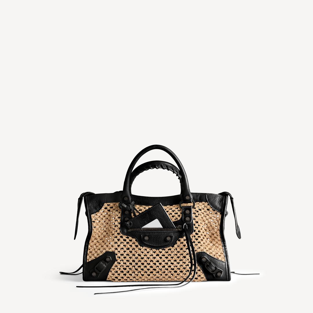 여성 르 시티 백 스몰 내추럴/블랙