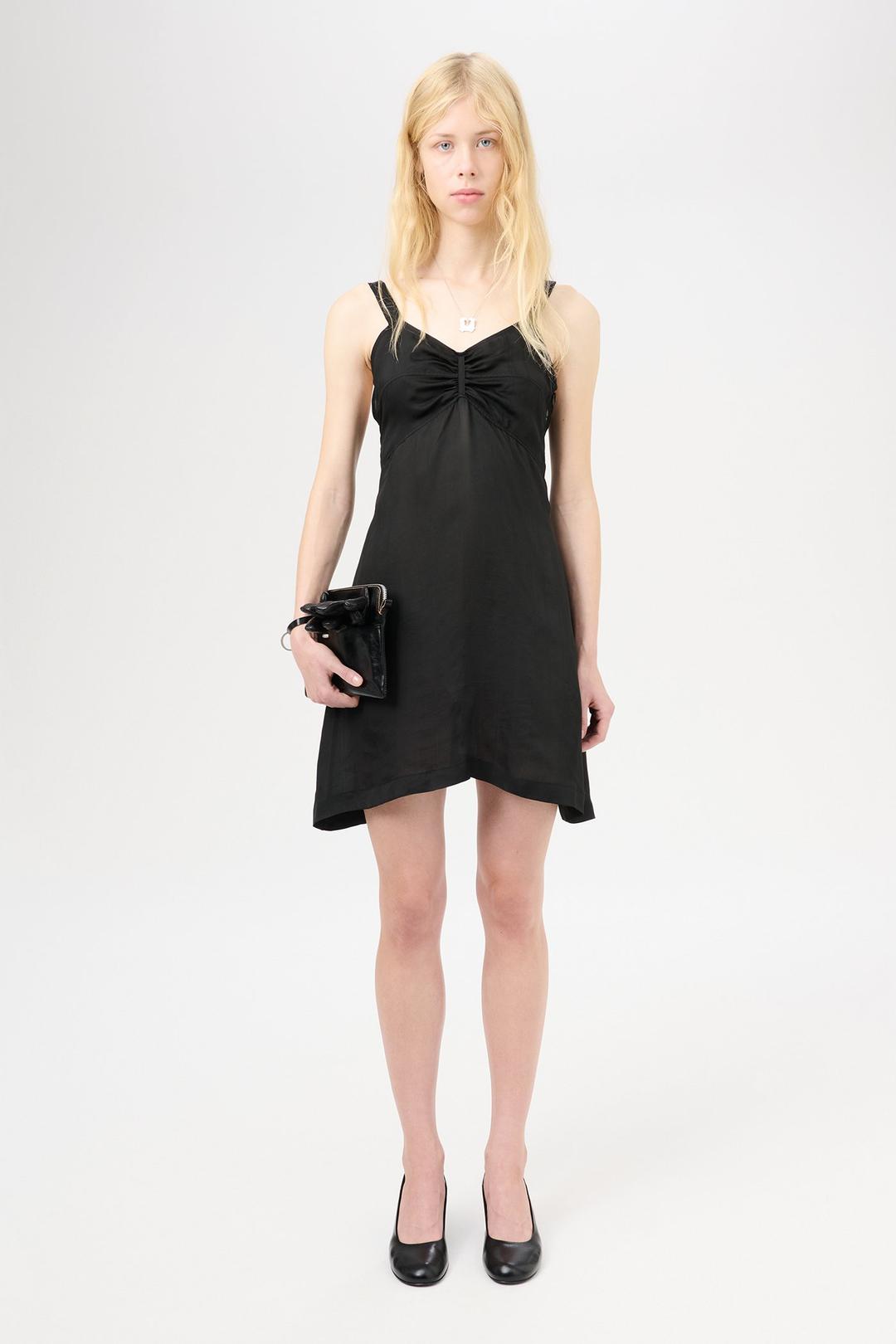 Apron Dress Noir Stripe Sheer Viscose Silk