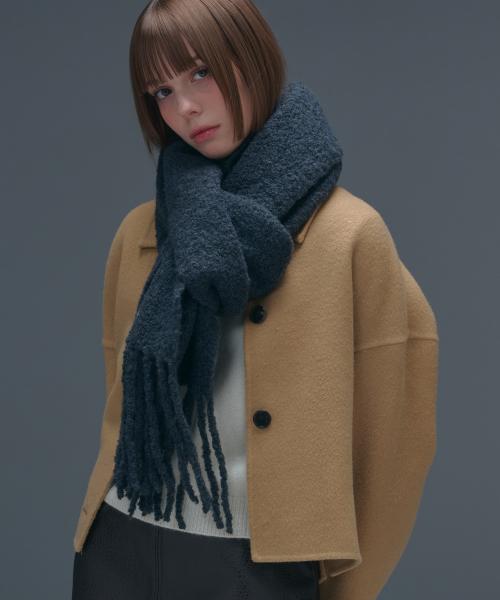 Soft Wool Muffler (Charcoal)